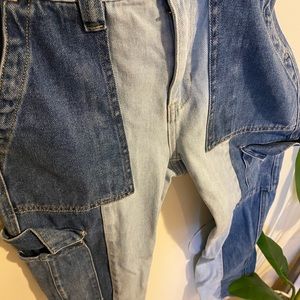 Multicolored boot leg jeans